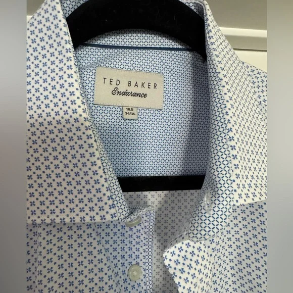 Mens Ted Baker button down shirt 16.5 / 34-35 - Picture 3 of 8